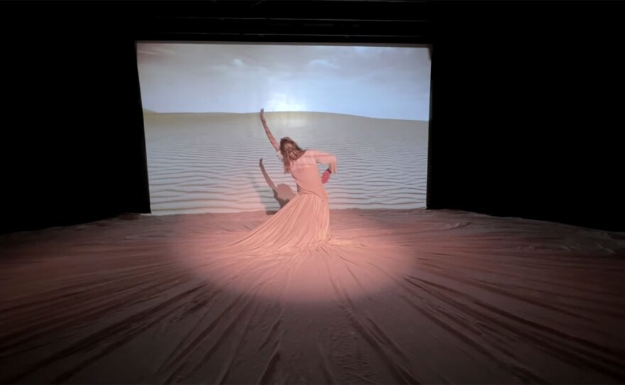 A still from a previously recorded, undated performance of Betzi Roe's "Walking in Sand" choreography.