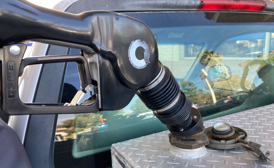 A gas pump at an Arco station in the Allied Gardens neighborhood of San Diego, Calif. March 22, 2022.