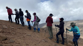 Kiliqueens climbing the Western Breach on Mount Kilimanjaro, February 2023.