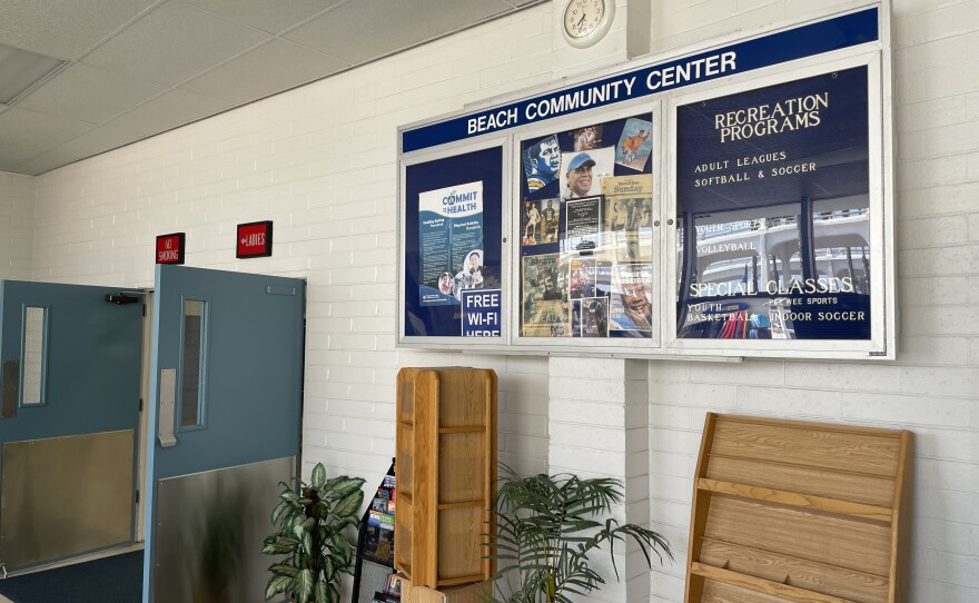 Pictured the entrance of the Oceanside Junior Seau Beach Community Center. August 25, 2021.