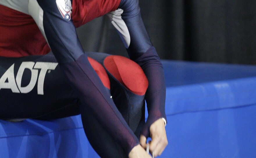 U.S. speedskater Simon Cho, seen here in 2012, will boycott a hearing in Germany over an incident in which he tampered with a Canadian athlete's skate. Cho says his coach ordered him to tamper with the equipment.