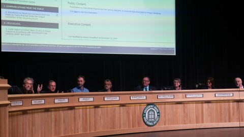 The Grossmont Union High School District governing board gathered for their regular meeting on Nov. 13, 2025.