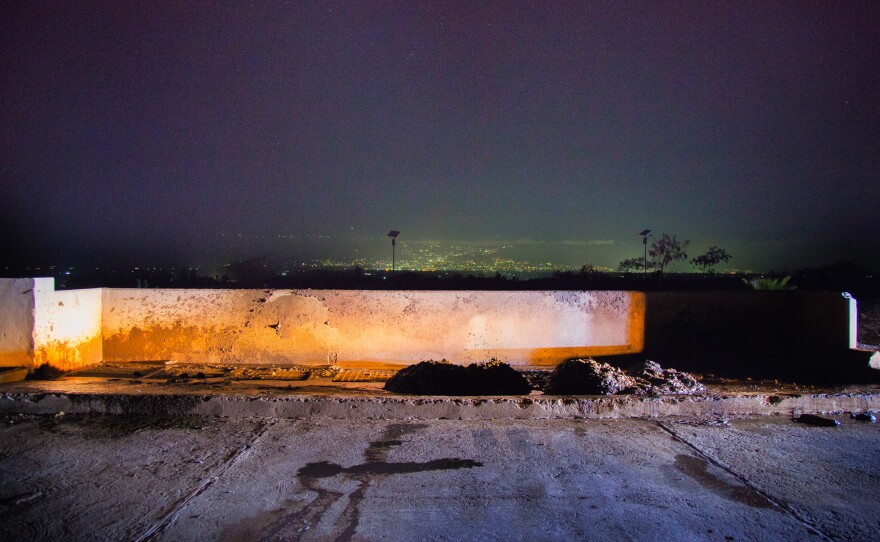 Piles of human waste are left at the Morne a Cabrit sewage treatment plant. The latrine cleaners<strong> </strong>who dumped them work in the dark because of intense stigma associated with their profession.