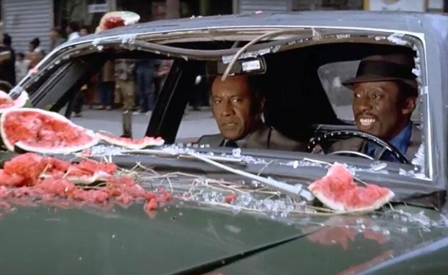 Raymond St. Jacques and Godfrey Cambridge play Coffin Ed and Gravedigger Jones, a pair of unorthodox cops in Ossie Davis' "Cotton Comes to Harlem" (1970).