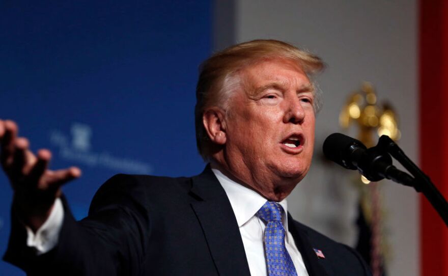 President Donald J. Trump speaks during the Heritage Foundation's President's Club meeting on October 17, 2017, in Washington, D.C.