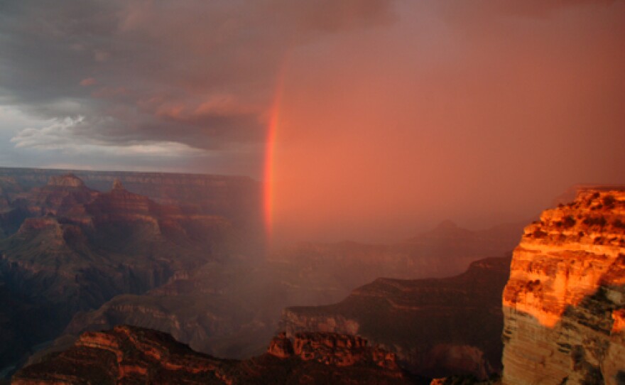 Rainbow from South Rim, Grand Canyon National Park.