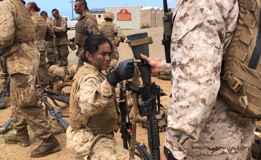 First group of women complete the grueling Crucible during boot camp in San Diego. 