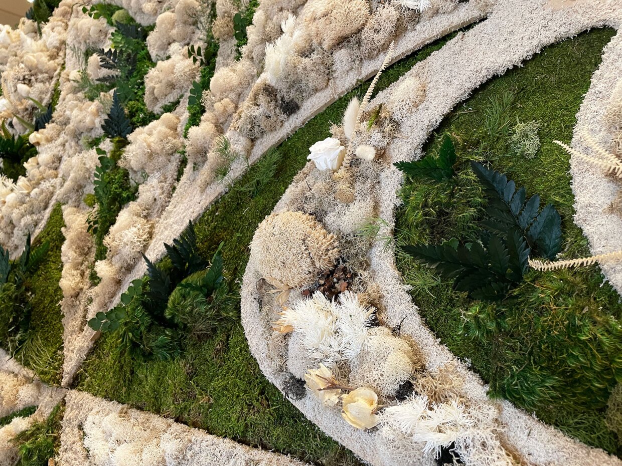 Britton Neubacher's moss-covered installation at SDMA