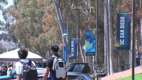 Students walk to class at UC San Diego on Friday, May 30, 2025.