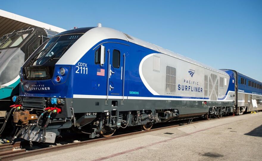 Pacific Surfliner locomotive in an undated photo.