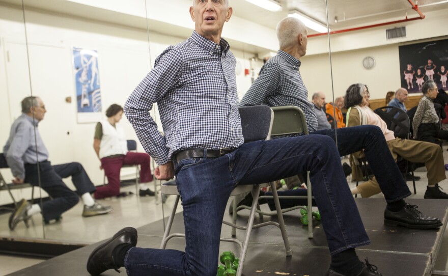 John David, 73, teaches an exercise class called PACE to seniors at the 92nd Street Y in New York City. The former TV producer says he has finally found his true calling.