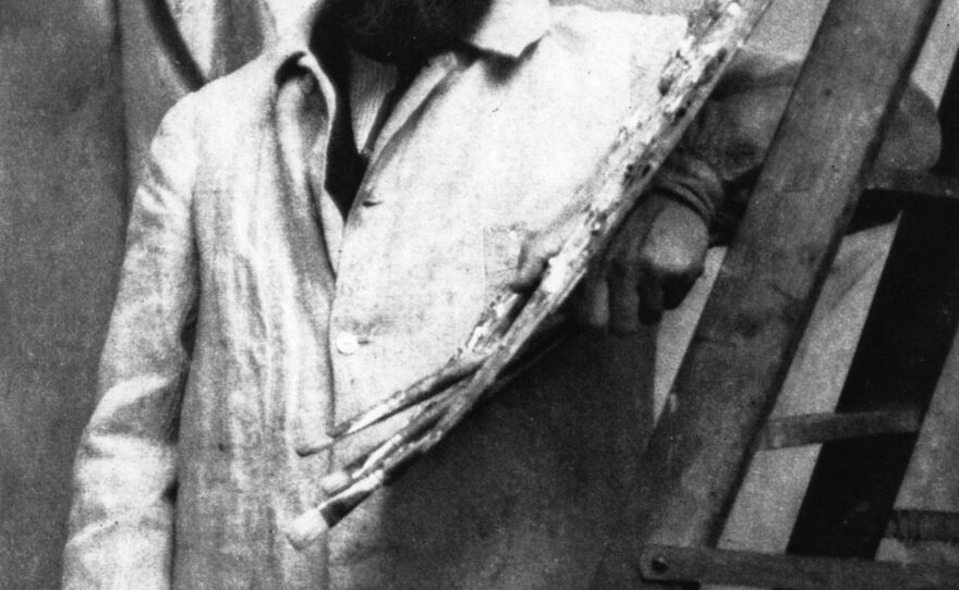 French painter Henri Matisse in his Paris studio.