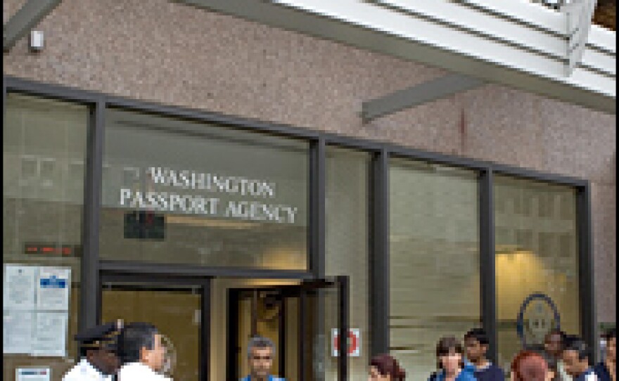People line up outside the U.S. Passport Office in Washington, D.C., Wednesday.
