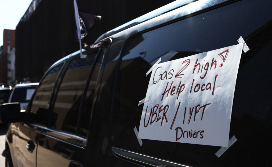 App-based drivers and delivery workers are being impacted by the surging price for gasoline, which has risen above $5 a gallon nationally.