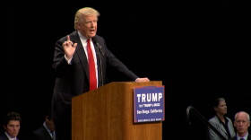 Donald Trump speaks at a rally at the San Diego Convention Center on May 27, 2016.