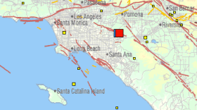 This USGS map shows the size and location of an earthquake that shook Southern California on Wednesday morning, July 8, 2012.