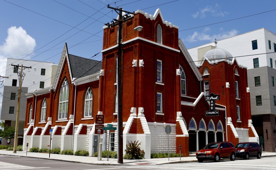 The St. Paul AME Church in downtown Tampa was a focal point of the city's black community, but is now a community center for an adjacent apartment complex. A dwindling congregation forced the church to close.