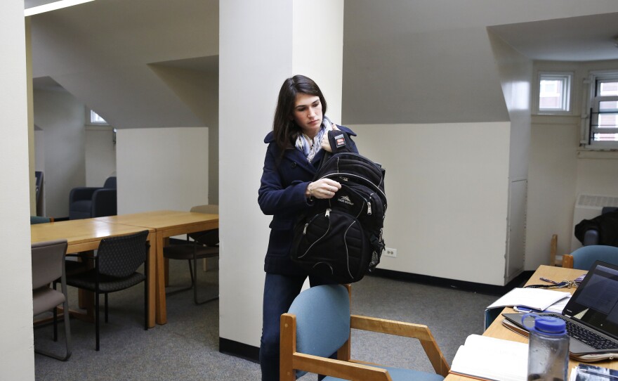 For Arbacher's political science major, she's writing a senior thesis about the relevance of nuclear deterrence to contemporary threats of cyber and space warfare.