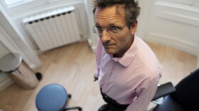 Presenter Michael Mosley having a final weigh-in, after five weeks of intermittent fasting.
