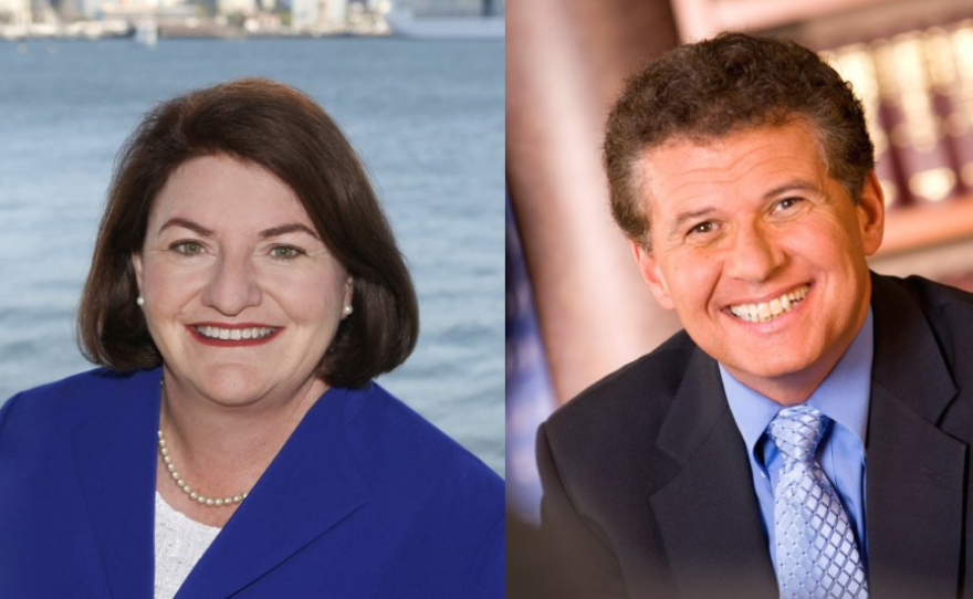 Toni Atkins, left, and Marty Block, right, are pictured.