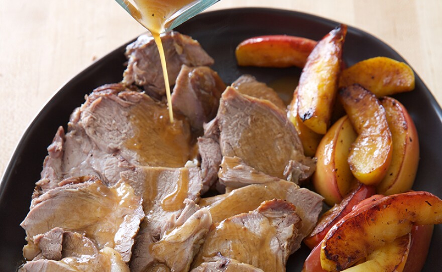 Cider braised pork roast.