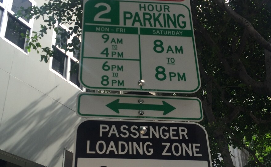 LA's current parking system assigns a different sign for different restrictions, sometimes leading to towers of signs several feet high.