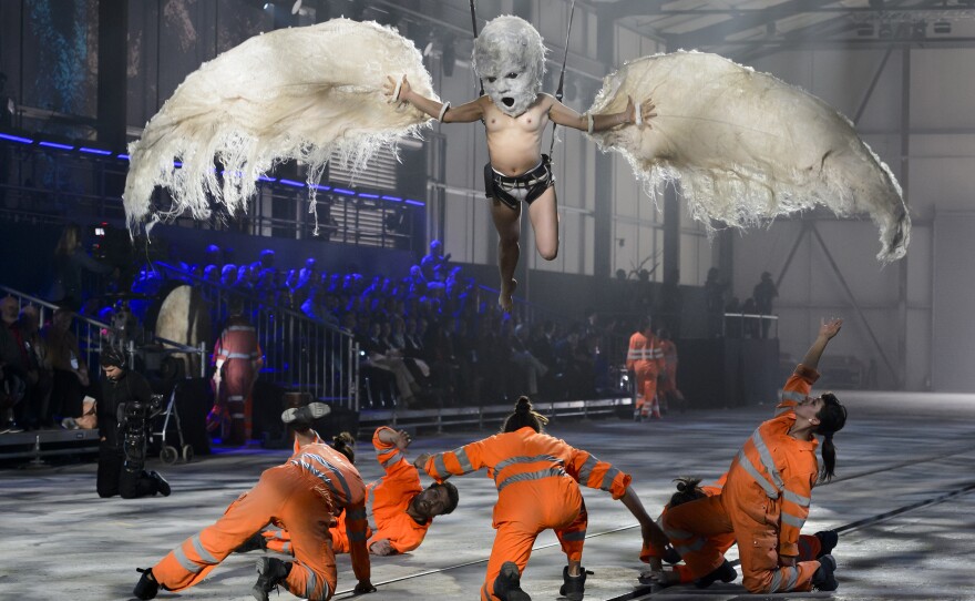 The 35.4-mile Gotthard Base Tunnel is the world's longest railway tunnel. Dancers performed at Wednesday's opening ceremony.