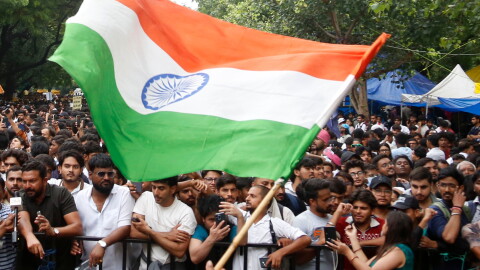 Supporters gather at the camping site of the Cockroach Janta Party at Jantar Mantar in New Delhi, Tuesday, July 21, 2026.