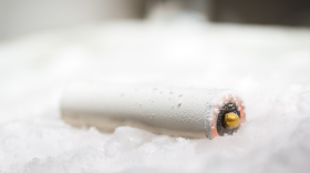 A liquid gas battery shown in this undated photo. 