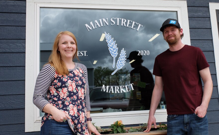 Caileen and Alex Ostenson remodeled a main street storefront into a self-serve grocery store.