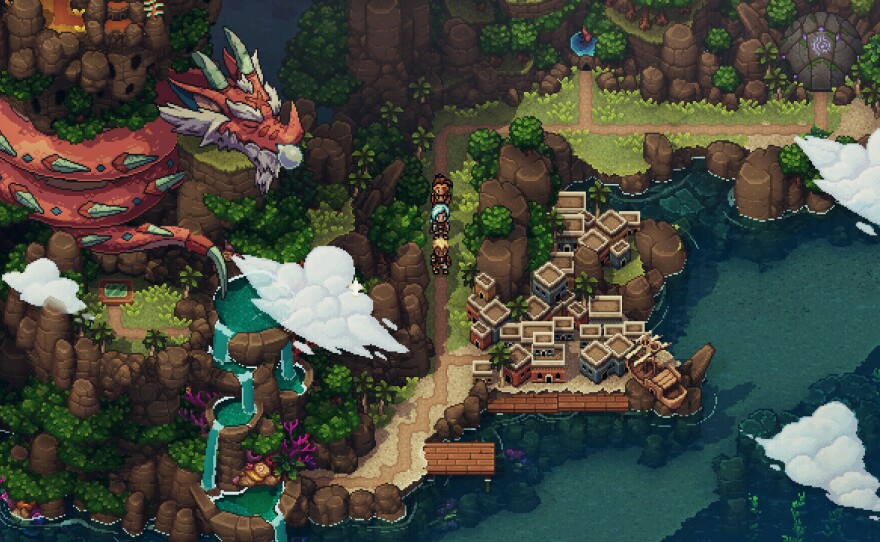 Venture through Sea of Star's gorgeous retro landscape.