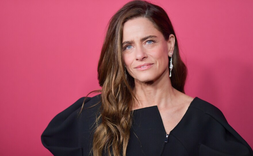 Amanda Peet stars in Your Friends & Neighbors on Apple TV which is now in its second season. She's pictured above in Los Angeles on Oct. 16, 2025.