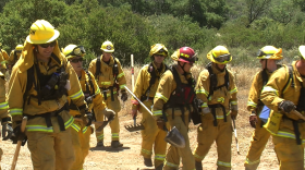 Firefighters from around San Diego County teamed up near Barona in San Diego's East County to prepare for a potentially dangerous fire season, May 22, 2013.