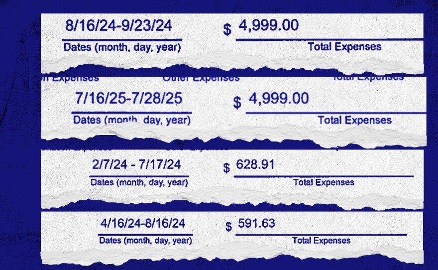 Samples expenses taken from filed forms of County Payment to Agency Report
