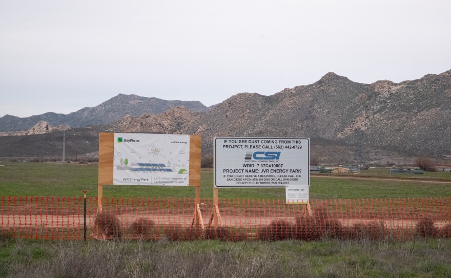 The JVR Energy Park is curerntly under construction in Jacumba Hot Springs. Photo taken