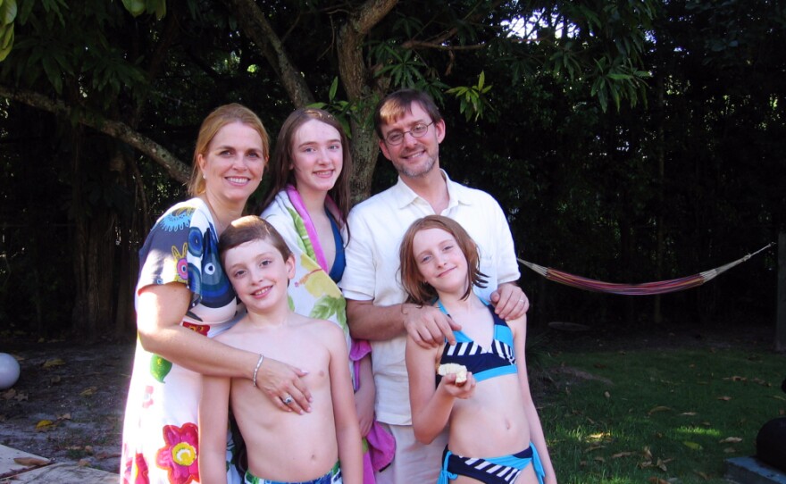 <p>Rosa and Miguel de La O stand with their three children, Rebecca, Miguel and Anna. Their kids, who attend Coral Way Elementary School, hope to emerge not just bilingual, but "biliterate."</p>