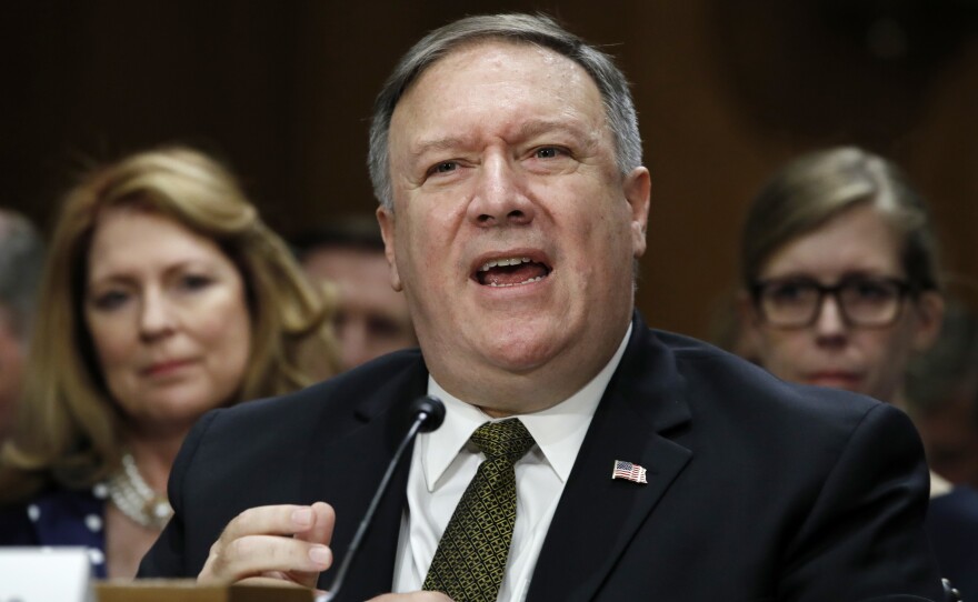 Secretary of State nominee Mike Pompeo answers questions during his confirmation hearing with the Senate Foreign Relations Committee on April 12. Pompeo traveled to North Korea for a secret meeting with President Kim Jong Un at the beginning of the month.