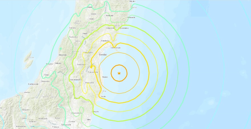 A map of the location of the earthquake is shown. March 16, 2022.