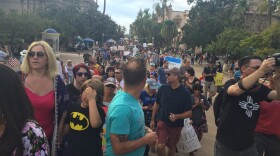 Anti-Trump protesters in Balboa Park. Nov. 12, 2016. 