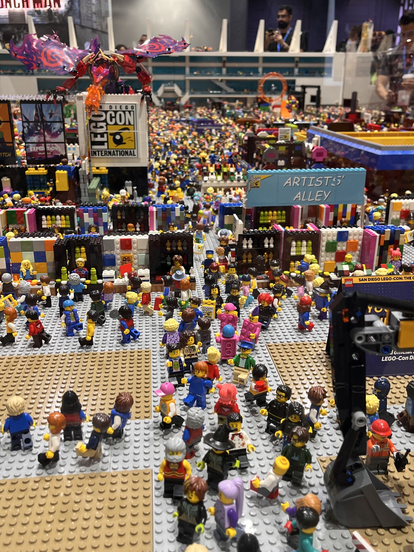 The LEGO diorama of the convention hall floor offers a glimpse of LEGO Artists' Alley. Photo taken on July 26, 2025.