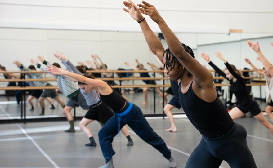 Students practice the Cunningham technique, developed by 20th century dancer and choreographer Merce Cunningham. Jean Freebury, who teaches the course at Juilliard, danced with the Merce Cunningham Company for nearly a decade.