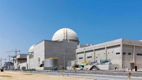 FILE - This undated photograph released by the United Arab Emirates' state-run WAM news agency shows the under-construction Barakah nuclear power plant in Abu Dhabi's Western desert.