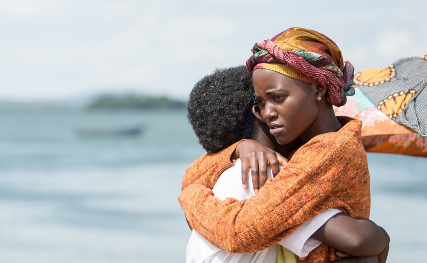 Madina Nalwanga and Lupita Nyong'o in Queen of Katwe, the true story of a young girl from the streets of rural Uganda whose world rapidly changes when she is introduced to the game of chess.
