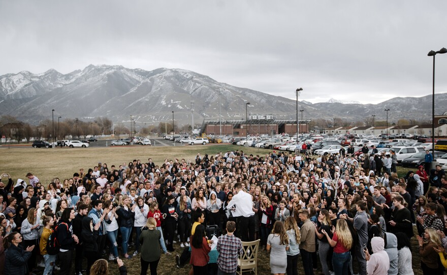 School Walkout from Corner Canyon High School in Draper, Utah.