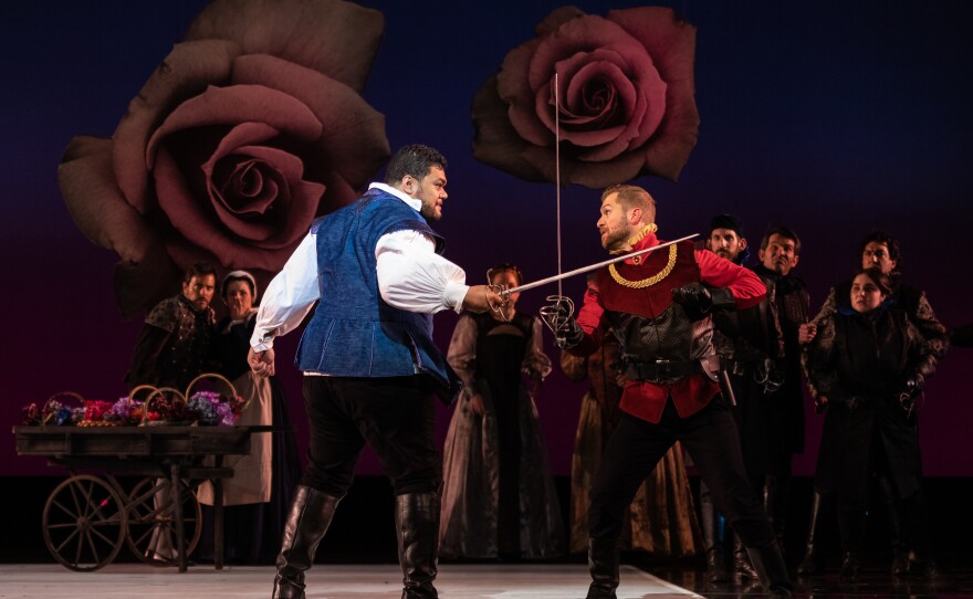 Pene Pati is Romeo and Adrian Kramer is Tybalt in San Diego Opera's "Roméo et Juliette."