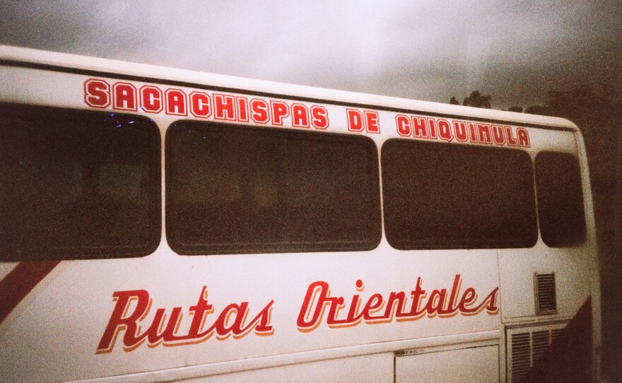 A bus in Guatemala, pictured near the Honduran border