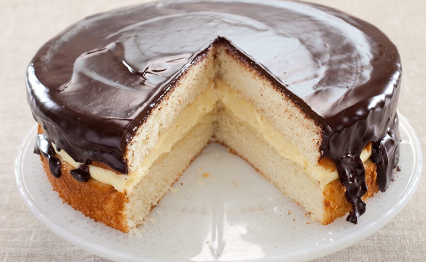Boston cream pie. In Season 18 of AMERICA'S TEST KITCHEN, hosts Bridget Lancaster and Julia Collin Davison head into the test kitchen to bring viewers equipment reviews, taste tests, and recipes for the home cook.