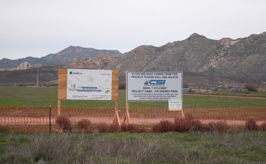 The JVR Energy Park is curerntly under construction in Jacumba Hot Springs. Photo taken