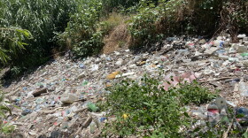 Trash that's been washed into the Tijuana River Estuary. Undated photograph. 