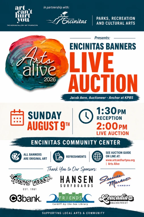 Encinitas Arts Alive Banner Live Summer Auction